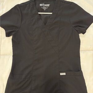 Grey's Anatomy Black Scrub Top Women’s, Black, Small